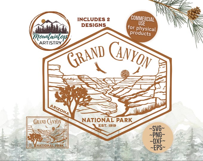 Grand Canyon National Park SVG Arizona Gifts Grand Canyon Bundle National Park Theme Decor Grand Canyon Shirt Designs Arizona POD Designs