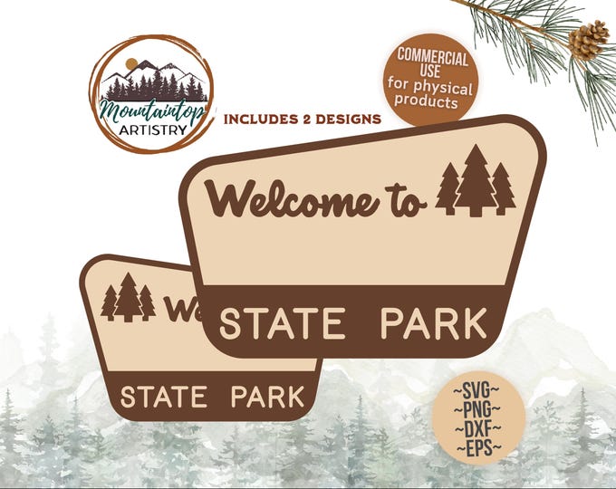 State Park Sign Customizable Woodland Nursery Decor Camping Birthday Party Sign Editable Nature Theme Baby Shower State Park Theme Forest