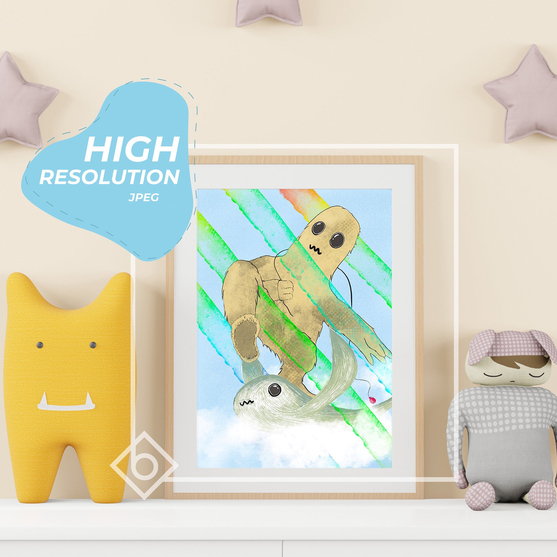 Kids Wall Art Digital illustration Downloadable Product Etsy