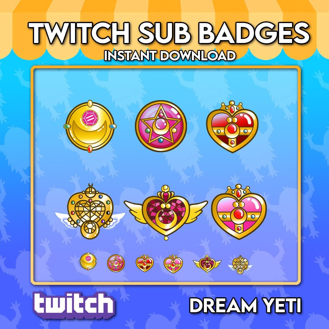 Twitch Subscriber Badges: Sailor Moon