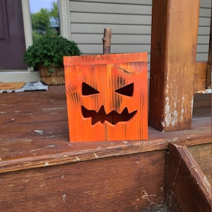 WoodTea Light Jack- O&#39;- Lanterns, WoodPumpkins, Fall Decor, Halloween