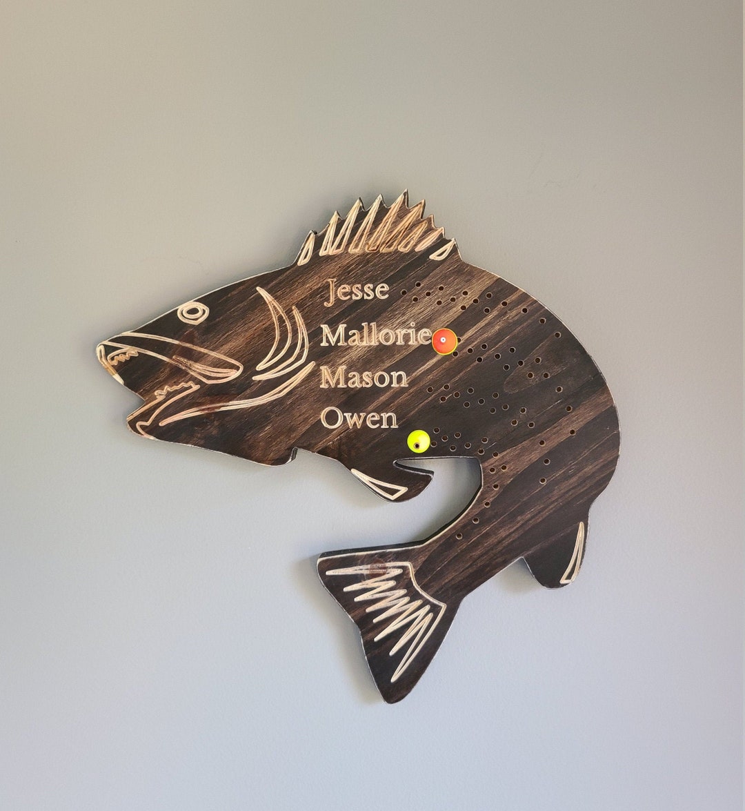 Fishing Brag Board, Fishing Scoreboard, Ice Fishing Game, Handmade