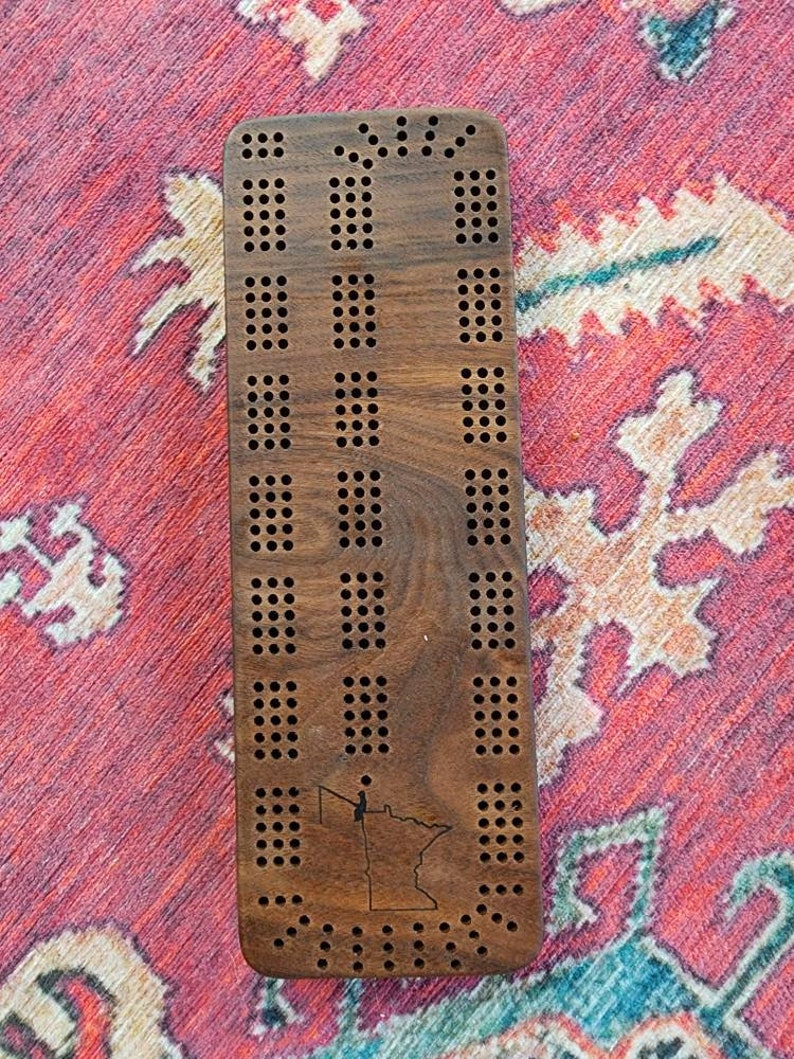 Cribbage Board, Walnut Cribbage Board, Custom Cribbage Board, Rectangle