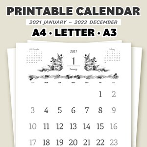 2021 2022 calendar printable pdf 24pages aesthetic art etsy