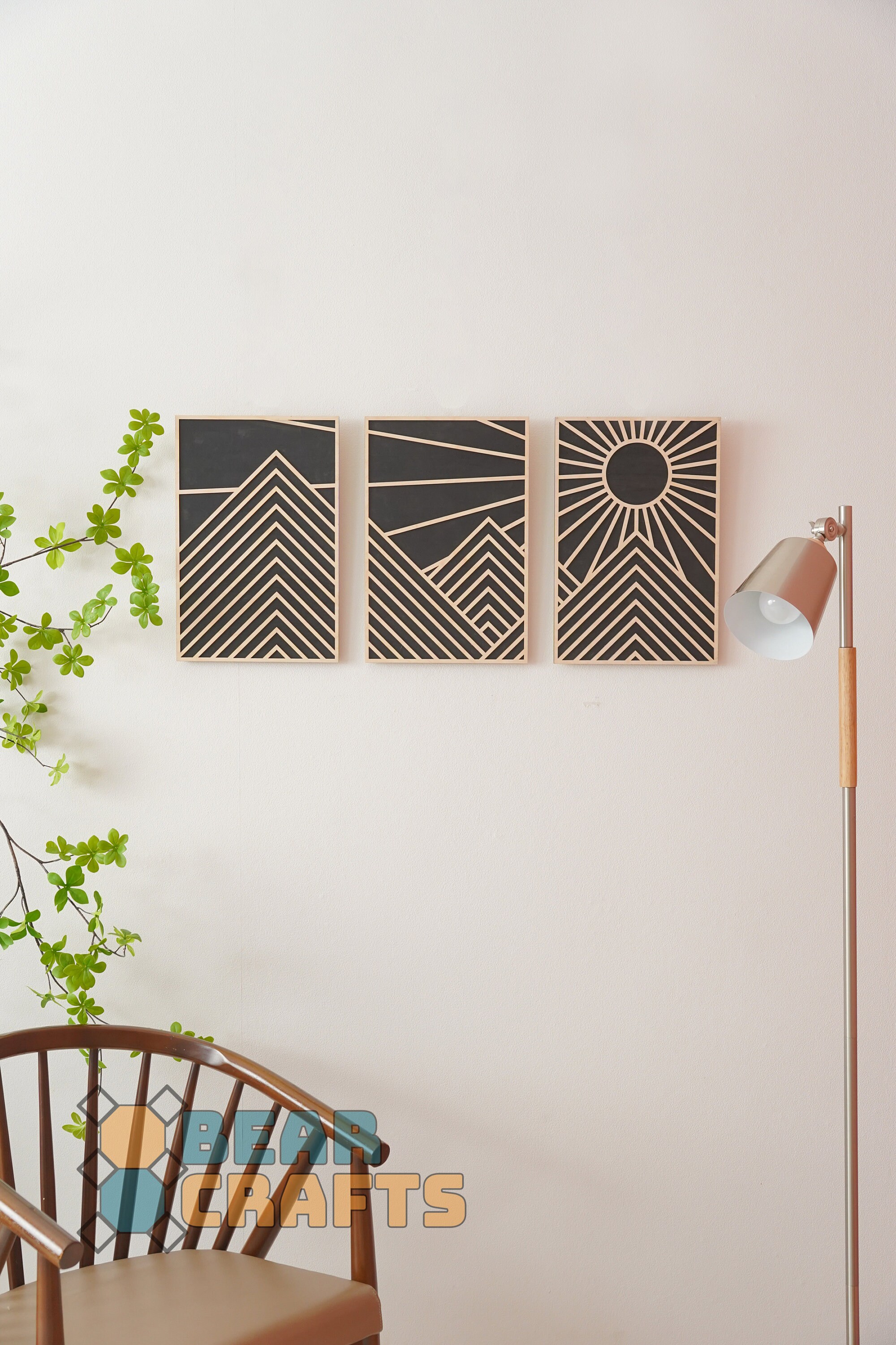 Wood Mountain Art Wood Panel Above Bed Decor Gallery Wall - Etsy