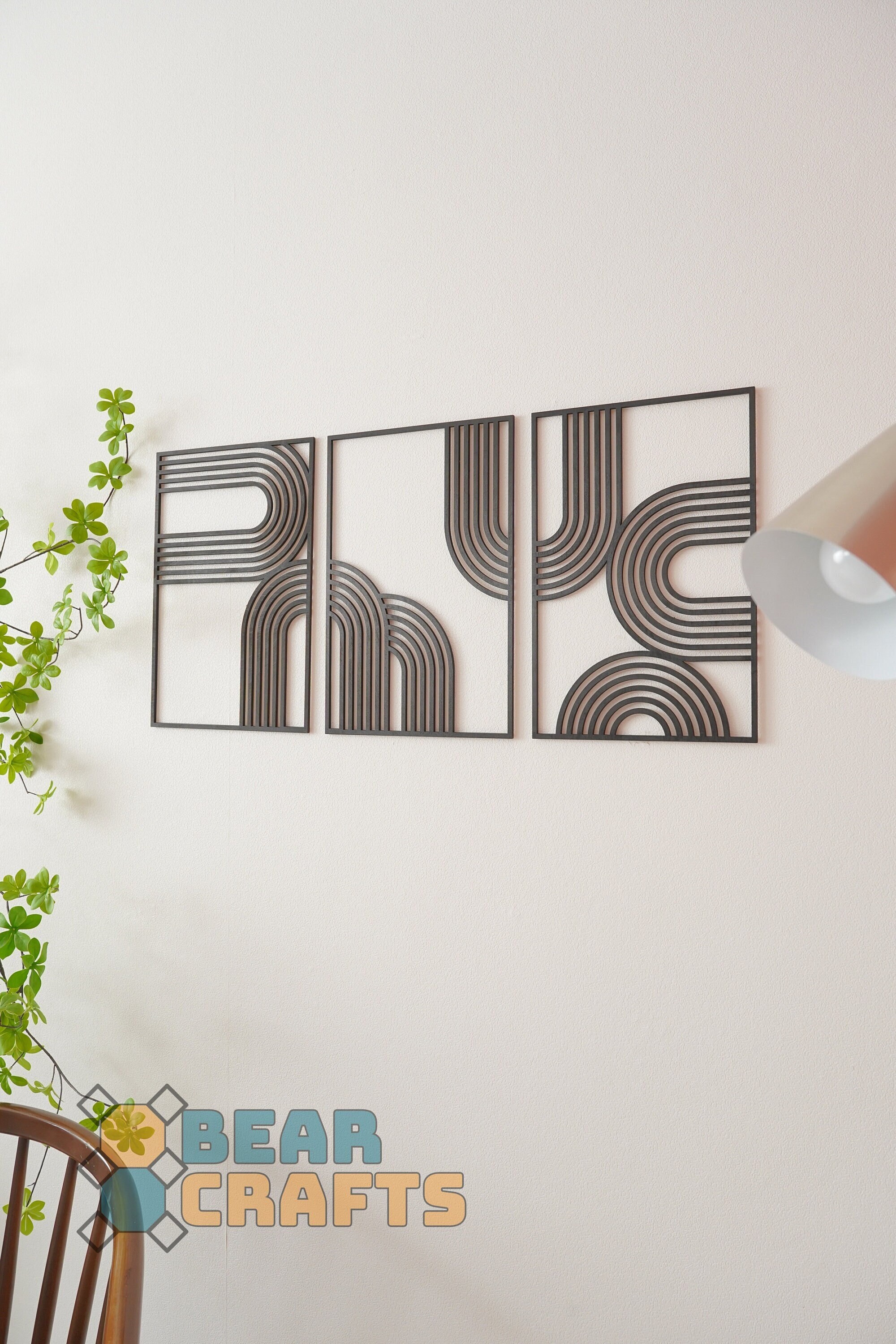 Geometric Wood Wall Art Moving House Gift Unique Decor Wood Etsy