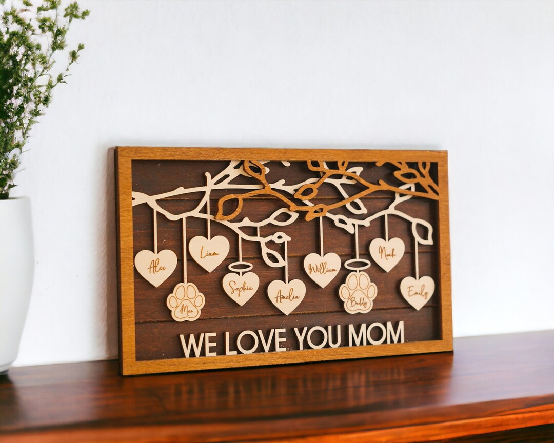Cadre Photo Mural Arbre Généalogique DecorSmart - Thème Amour & Famille - Style Farmhouse
