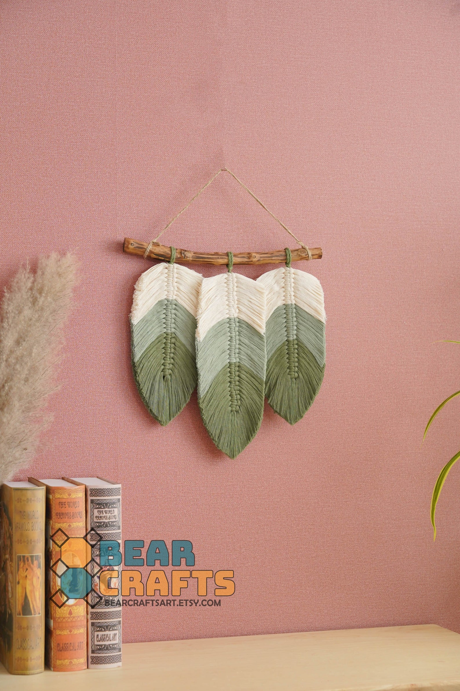 Leaf Wall Hanging Rustic Decor Macrame Wall Decor Boho Wall Etsy