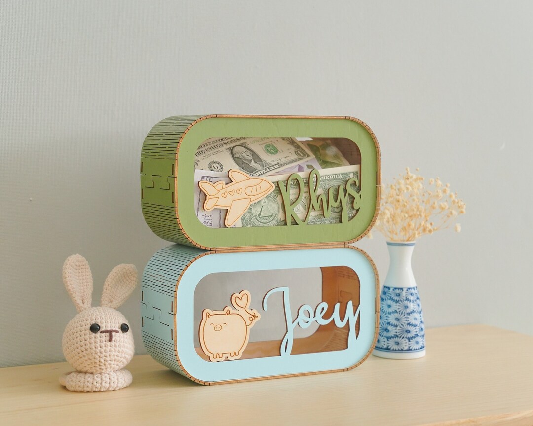 Baby Piggy Banks, Nursery Decor, Wooden Piggy Bank, Montessori Room