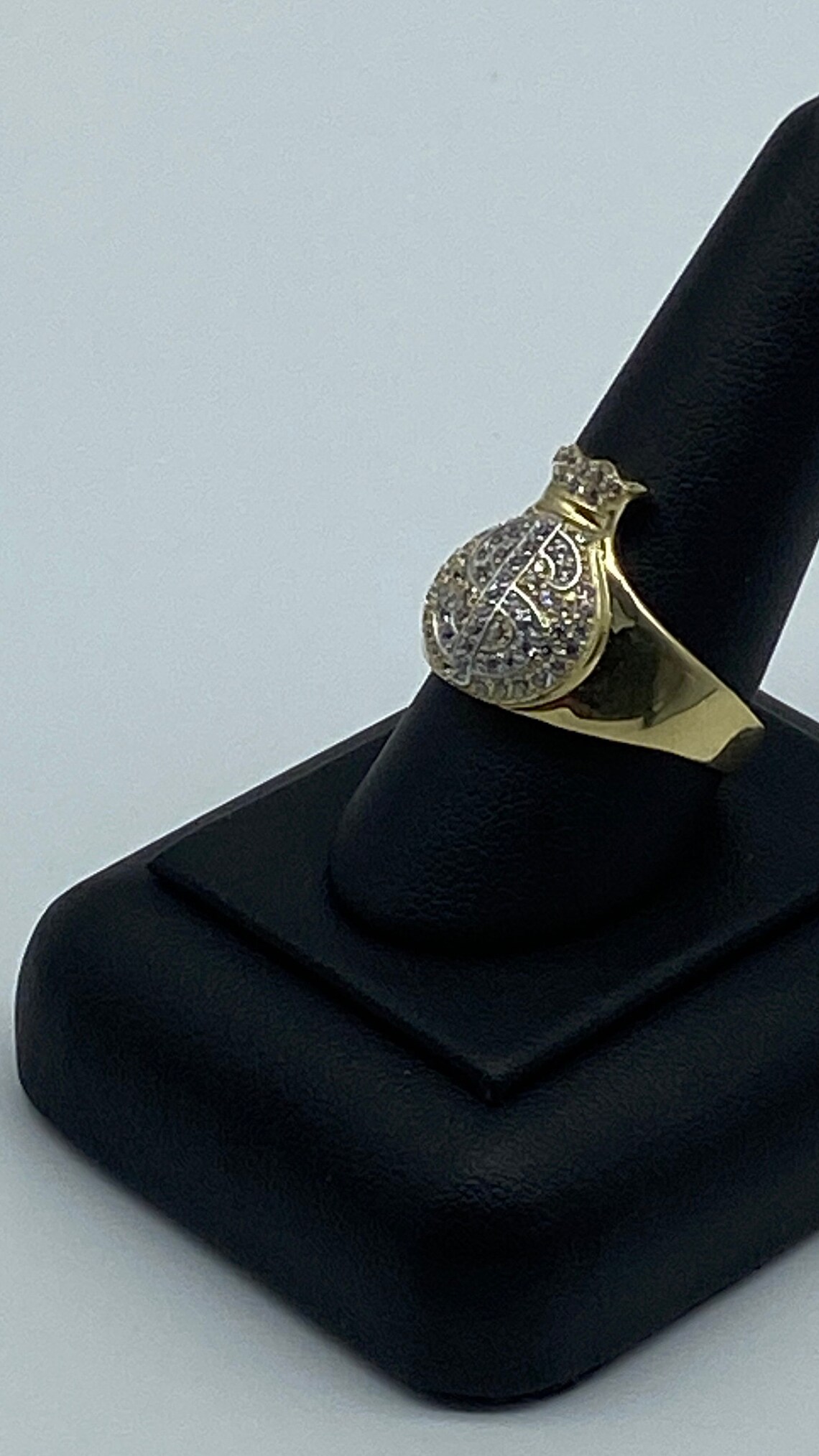 10K Yellow Gold Money Bag Mens Ring Real Gold Money Bag Ring Etsy
