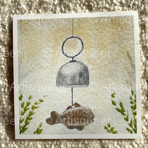 Bungeo-ppang Wind Chime by RM | BTS RM | Original Art Print