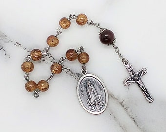 Our Lady of Fatima pocket rosary tenner, Confirmation gift for girl, Godmother gift from goddaughter, RCIA gift, Rosary for women, Catholic