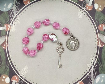 Divine Feminine goddess prayer beads, Goddess Sophia wisdom pocket rosary, One decade Marian rosary, Handmade spiritual gifts for women