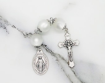 3 Hail Mary chaplet, Three Hail Mary three bead rosary, Confirmation gift for girl, Godmother gift for goddaughter, First Communion gift