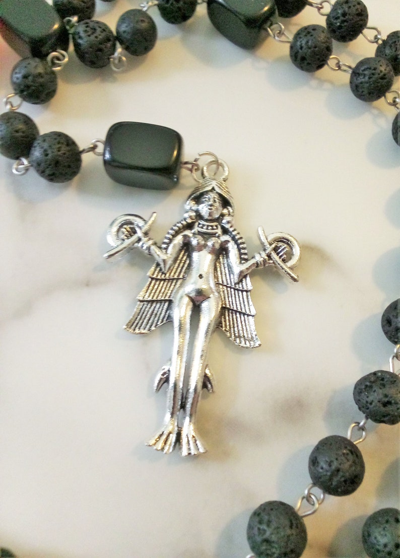 Lilith rosary, Dark goddess prayer beads, Witchs rosary, Left Hand Path, Occult rosary, Witch gifts for her, Nontraditional, Divine Feminine image 8