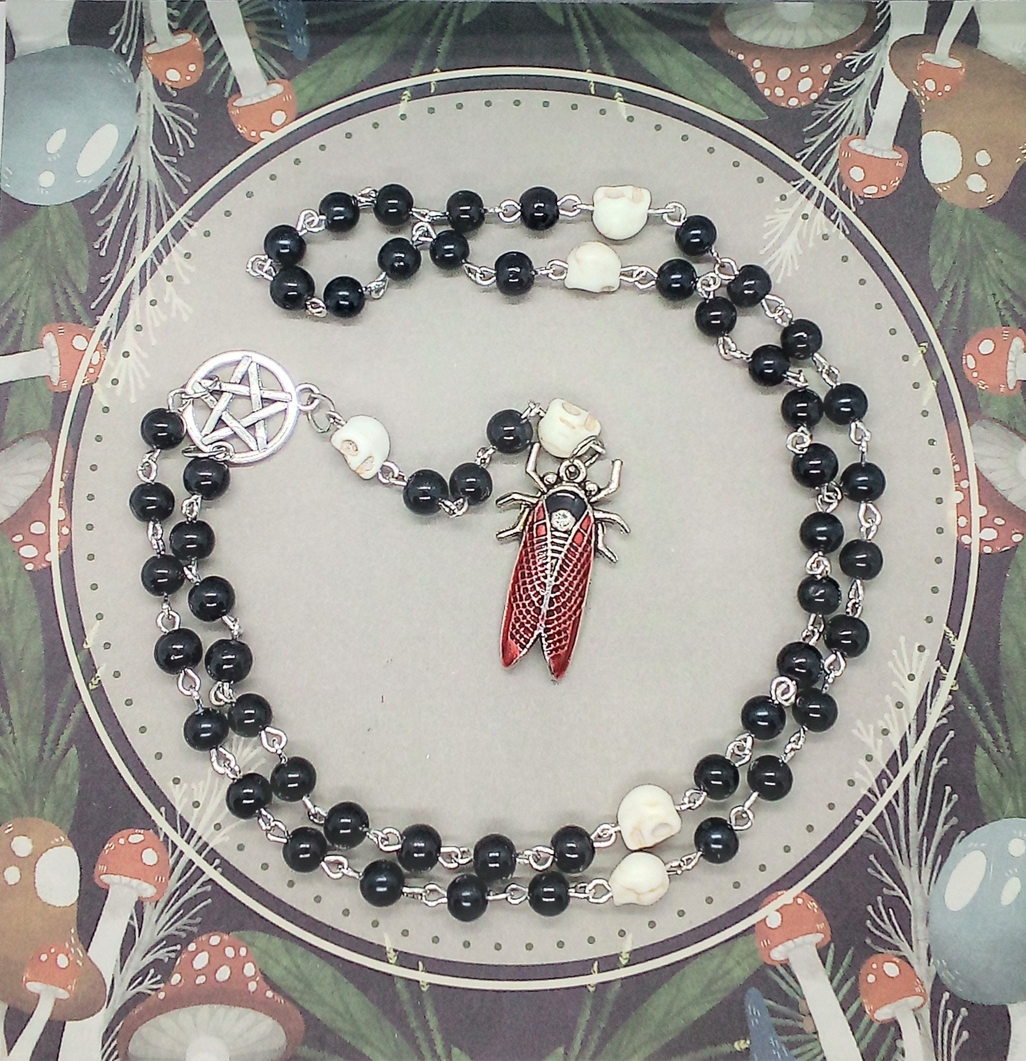 Cicade heks rozenkrans ketting, heidense pentagram gebedskralen, heidense  geschenken, schedelrozenkrans, niet-traditionele Wicca rozenkrans - Etsy  België, image size:2054x2124