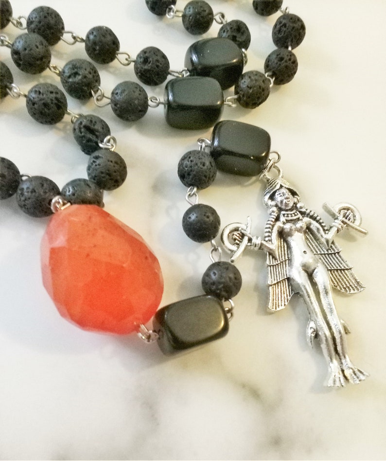 Lilith rosary, Dark goddess prayer beads, Witchs rosary, Left Hand Path, Occult rosary, Witch gifts for her, Nontraditional, Divine Feminine image 4
