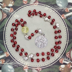 Hekate witch rosary necklace, Wearable dark goddess pagan prayer beads, Pagan gifts for women, Triple goddess Hecate rosary, Witchy gifts