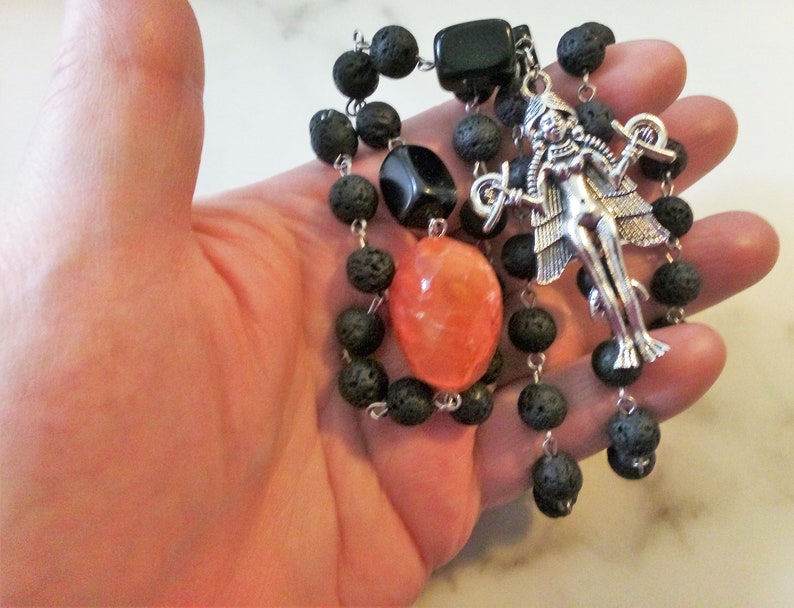 Lilith rosary, Dark goddess prayer beads, Witchs rosary, Left Hand Path, Occult rosary, Witch gifts for her, Nontraditional, Divine Feminine image 2