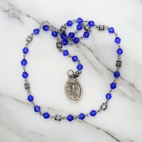 St Michael chaplet rosary, Chaplet of Saint Michael, Patron saint of police, Firefighter gifts, Guardian angel chaplet, Catholic gifts for