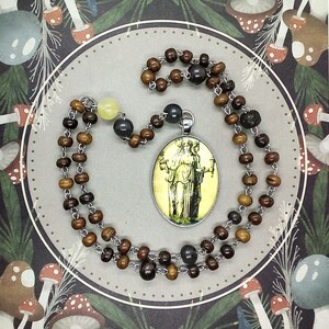 Hekate triple goddess rosary, Dark goddess pagan prayer beads, Witch rosary, Hecate prayer beads, Pagan gifts for women, Witchy meditation
