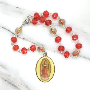 Frau von Guadalupe Katholische Kränze, Rosenkranz Unserer Lieben Frau von Guadalupe, Rosario Virgen de Guadalupe, Rosenkranz für das Leben, katholisches Geschenk für Mutter, Mexikaner