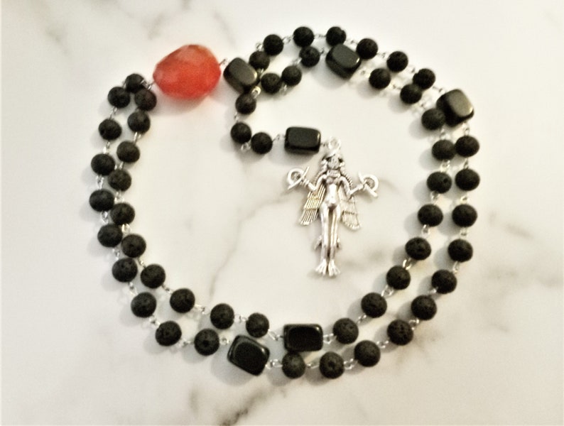 Lilith rosary, Dark goddess prayer beads, Witchs rosary, Left Hand Path, Occult rosary, Witch gifts for her, Nontraditional, Divine Feminine image 7