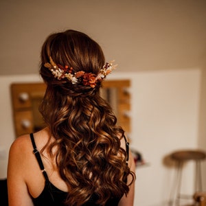 Set of Terracotta hair pins, Fall flower hair pins, Floral hair pin,Rustic wedding clip, Woodland wedding, Orange bobby pins