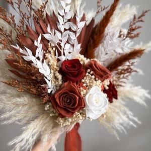 Boho Rust Terracotta Wedding Bouquet, Terracotta Bridesmaid Bouquet ...
