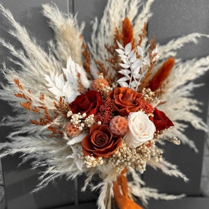 Boho Rust Terracotta Wedding Bouquet, Terracotta Bridesmaid bouquet, Boho Terracotta Bridal Bouquet, Fall wedding bridal bouquet