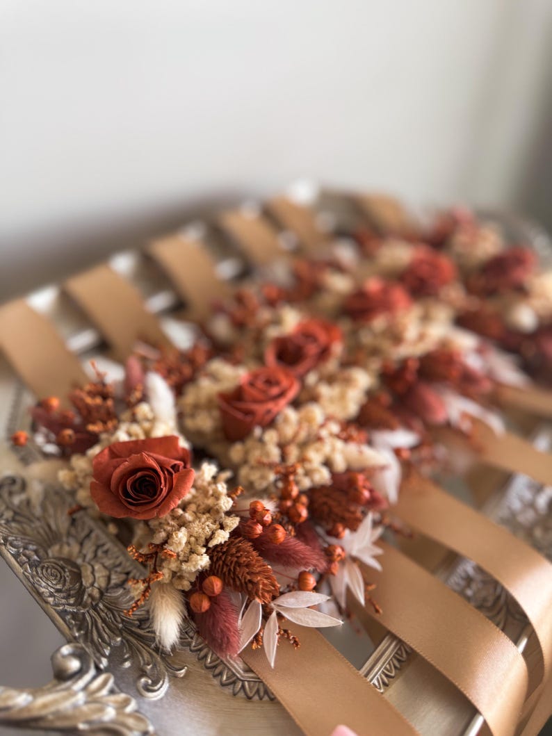 Rust Cola Red Roses Boho Rust Terracotta Rose Boutonniere, Burnt Orange Boutonnieres, Fall ...