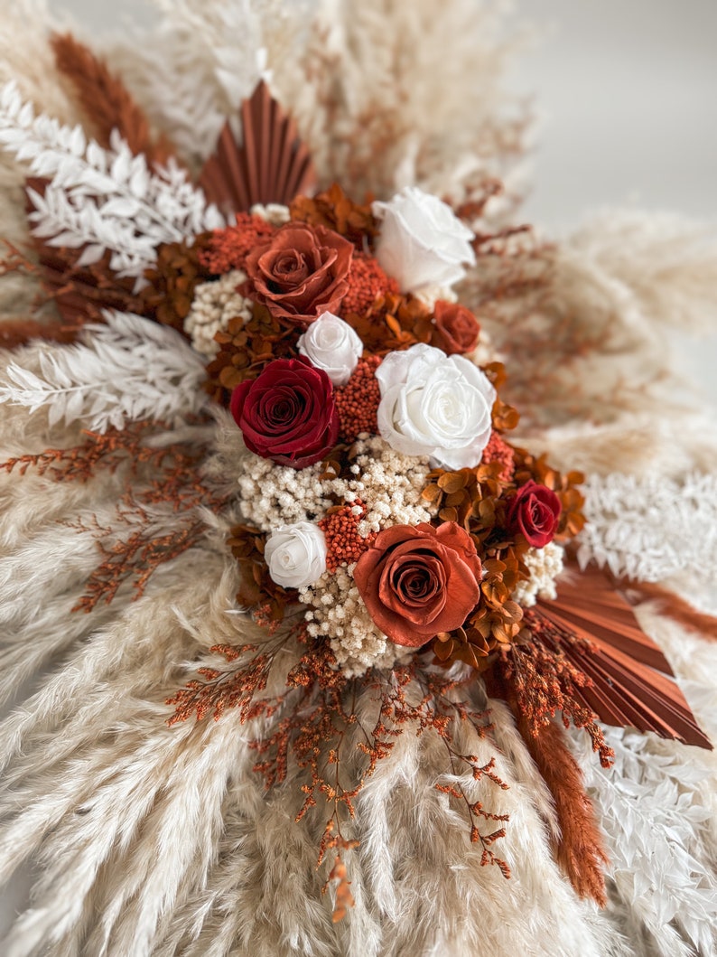 Rust Colored Roses Florist Boho Rust Terracotta Wedding Arch, Fall Wedding Arch, Boho Terracotta ...
