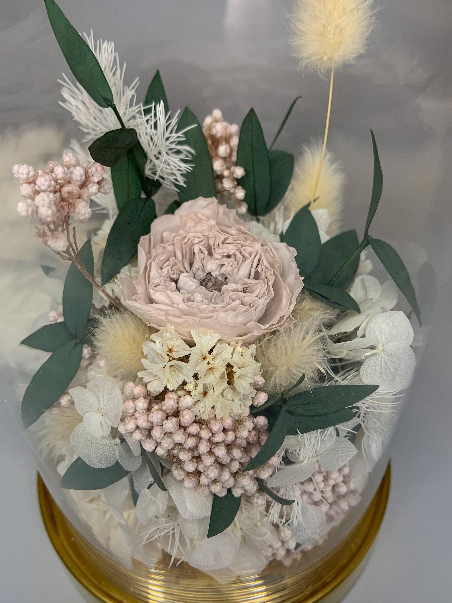 Dried flower cloche with preserved flowers floral cloche Etsy