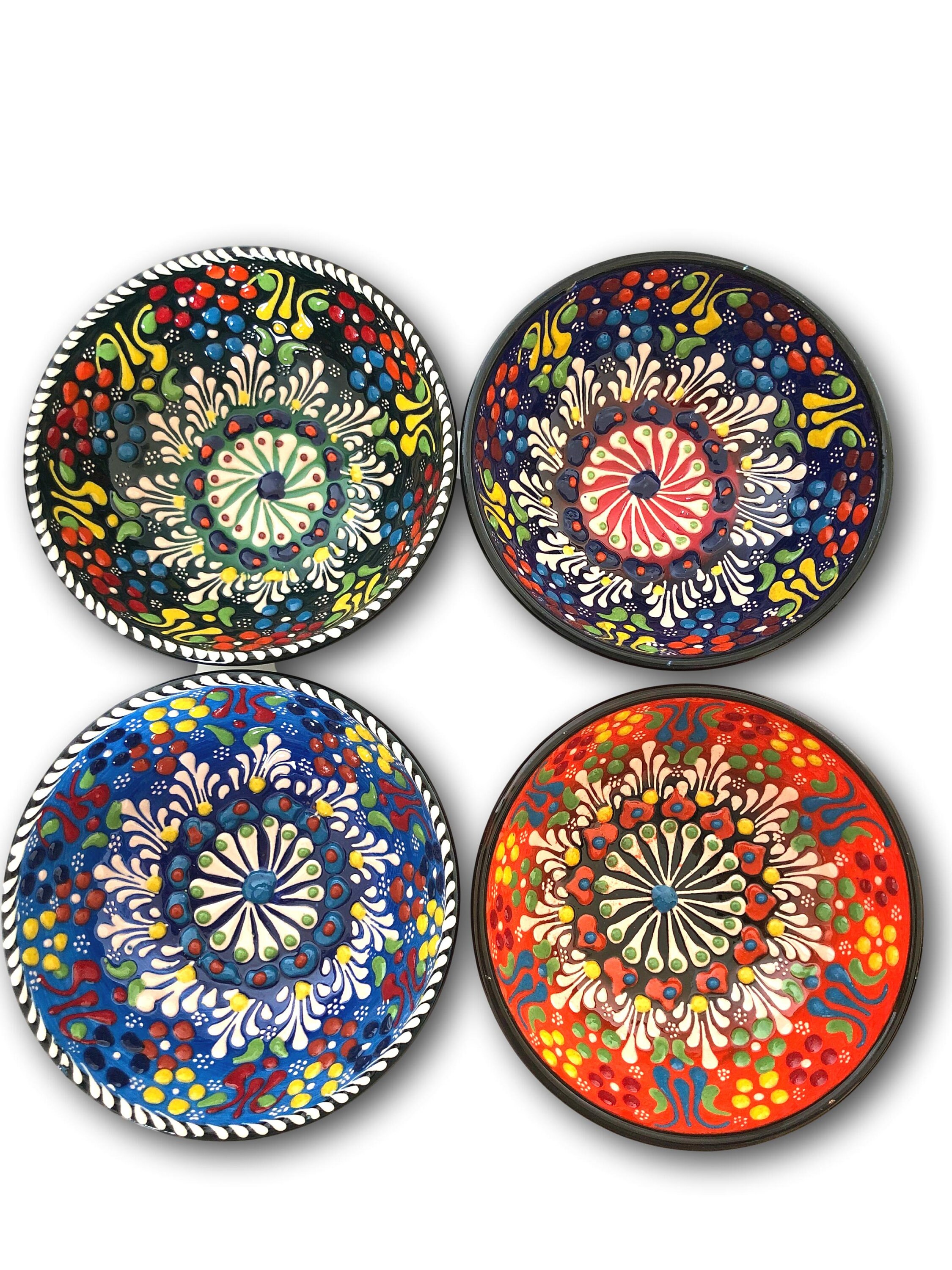 Medium Ceramic Hand Painted Bowls 12cm Set of 4 Etsy