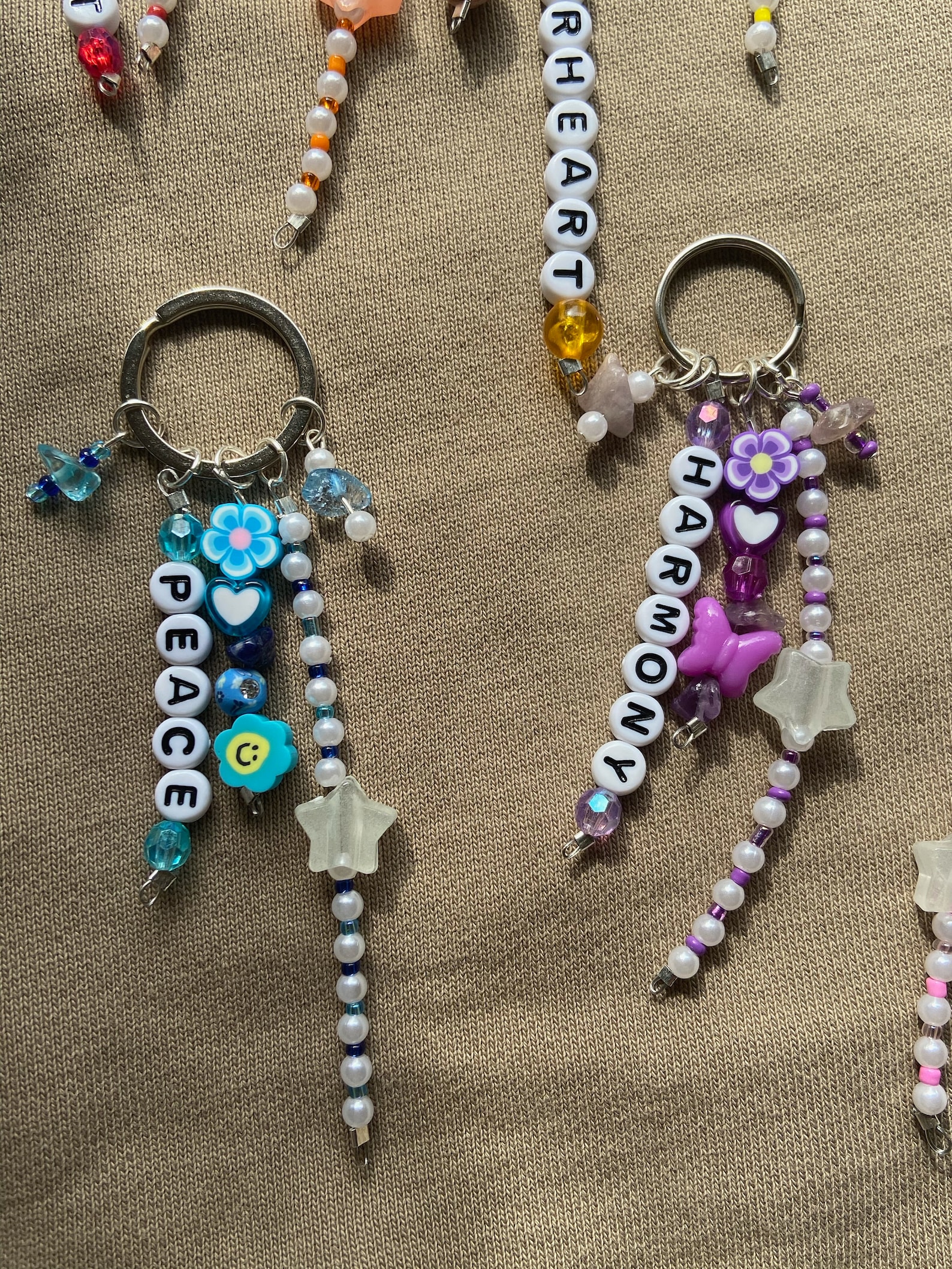 Personalized Keychain // Beaded Keychain // Colorful // Cute Etsy