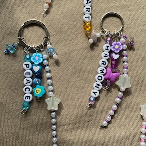 Personalized Keychain // Beaded Keychain // Colorful // Cute // Gift ...