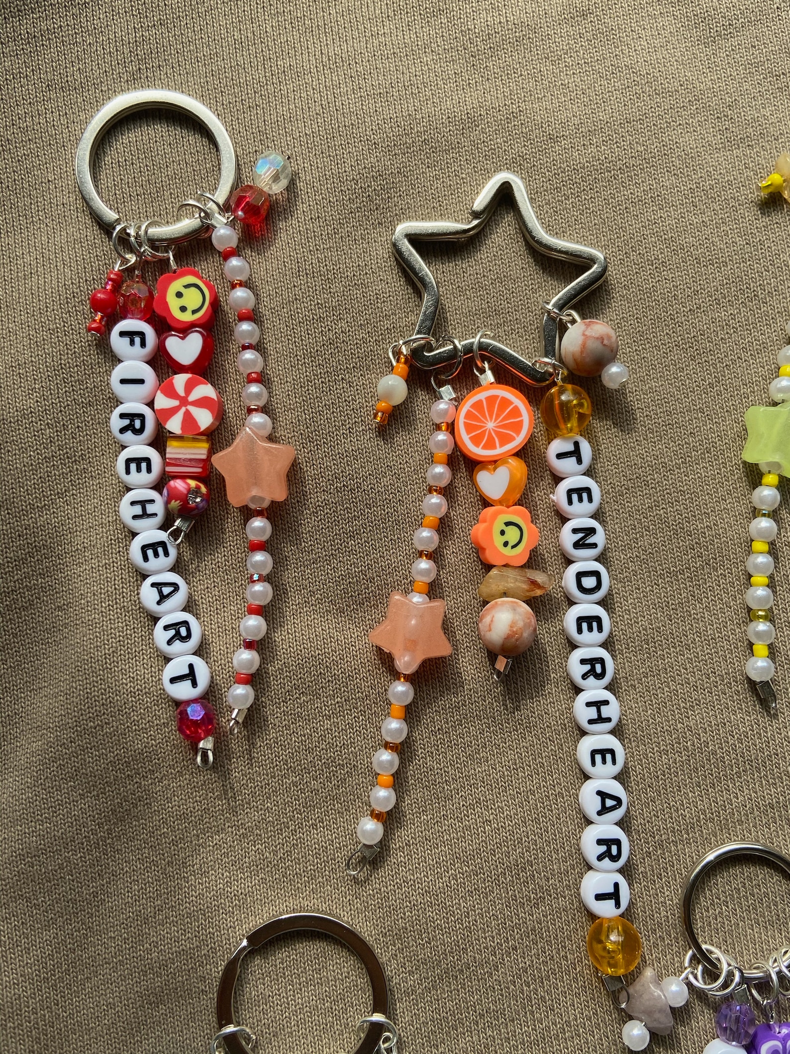 Personalized Keychain // Beaded Keychain // Colorful // Cute Etsy