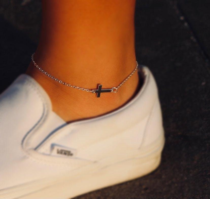 Cross Anklet Etsy