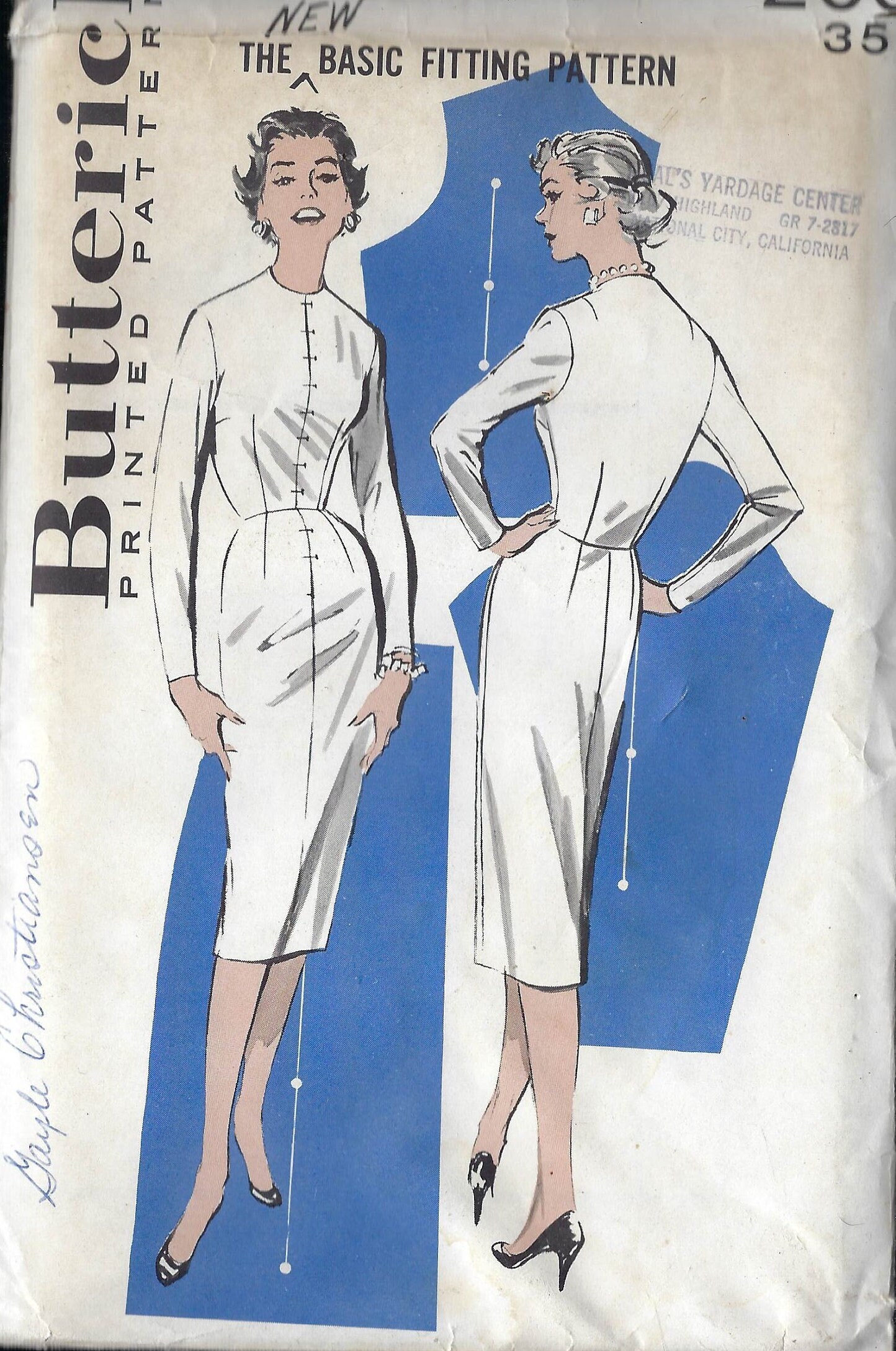 Wc200 Pattern Butterick 200 the Basic Fitting Pattern Size 16 Uncut FREE - Etsy