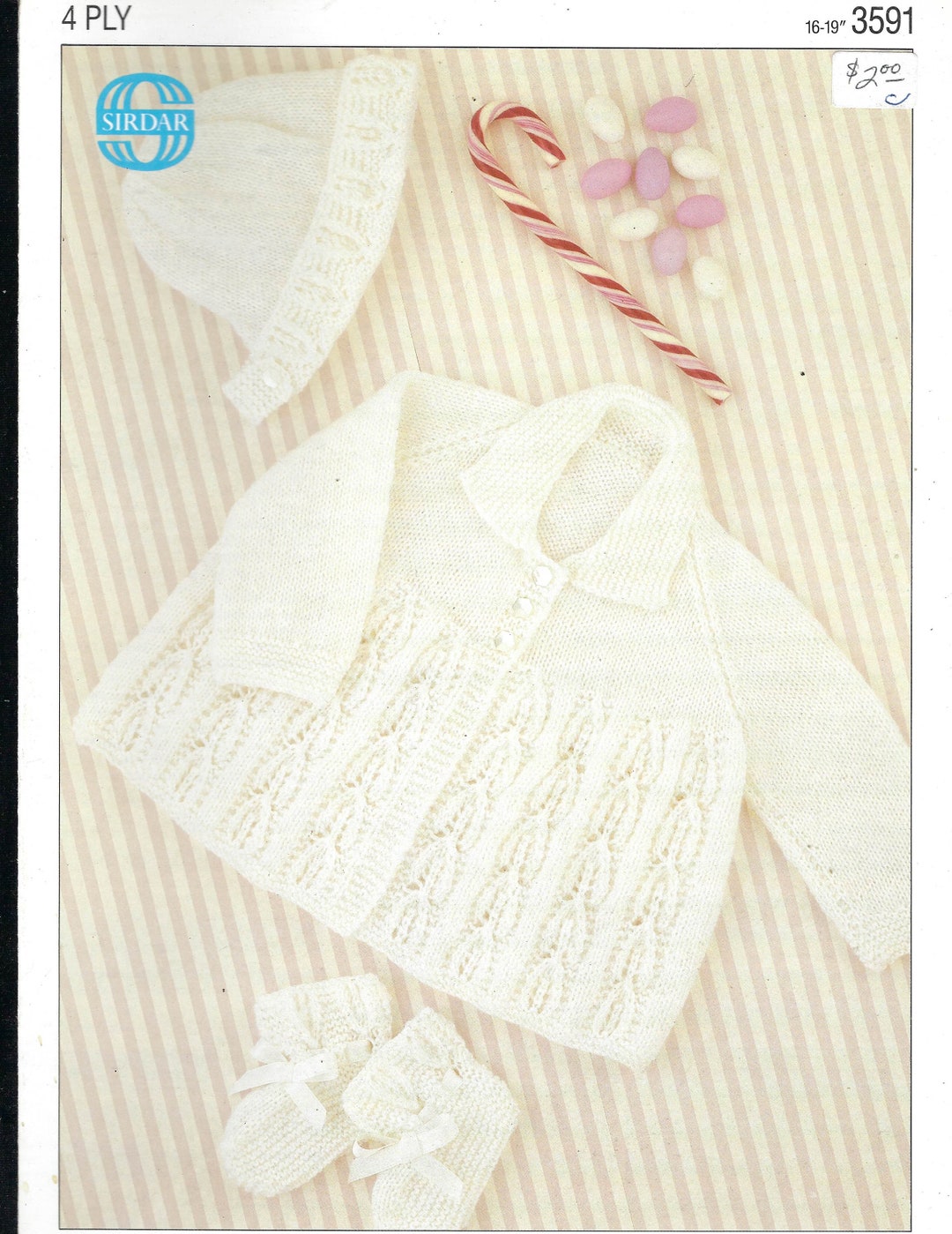 Sirdar 4 Ply Yarn Leaaflet 3591 Coat, and Bootiee FREE Shipping in the USA Etsy UK