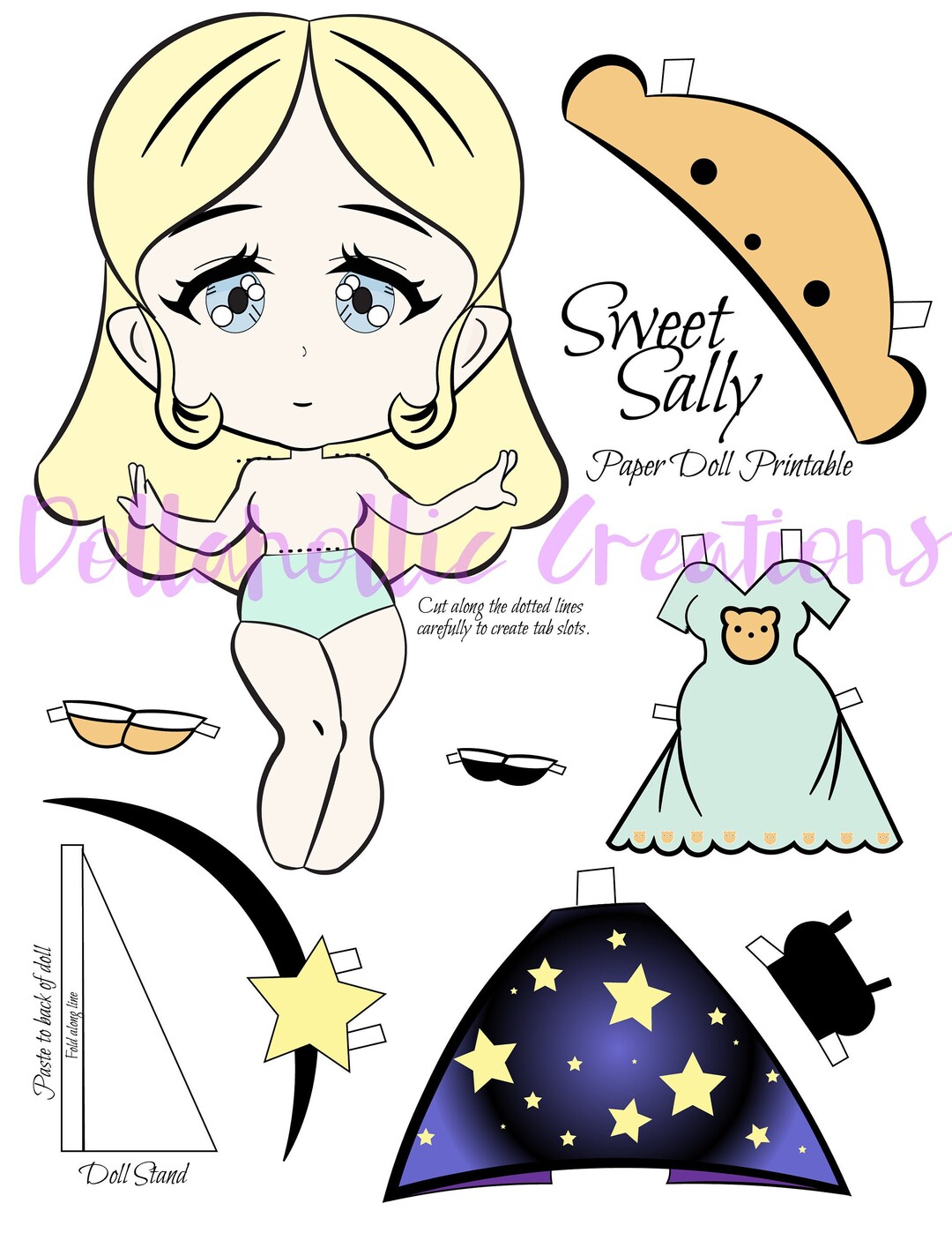 Printable Sweet Sally Paper Doll Cutouts - Etsy