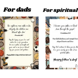 Bundel Vaderdagkaarten – 4 christelijke afdrukbare kaarten met bijbelteksten en zegeningen | Spirituele vader, nieuwe vader, hardwerkende vader