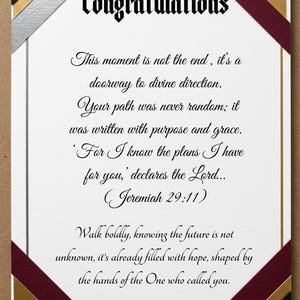 Inspirational Christian Graduation Card | Printable Bible Verse Card | Faith-Based Digital Download | High School & College graduate Gift
