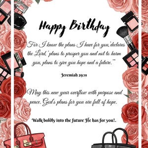 Carte d'anniversaire chrétienne pour jeune fille | Carte d'anniversaire pour jeune femme - Joyeux anniversaire de la foi imprimable (PNG + PDF, 3 x 4/5 x 7)