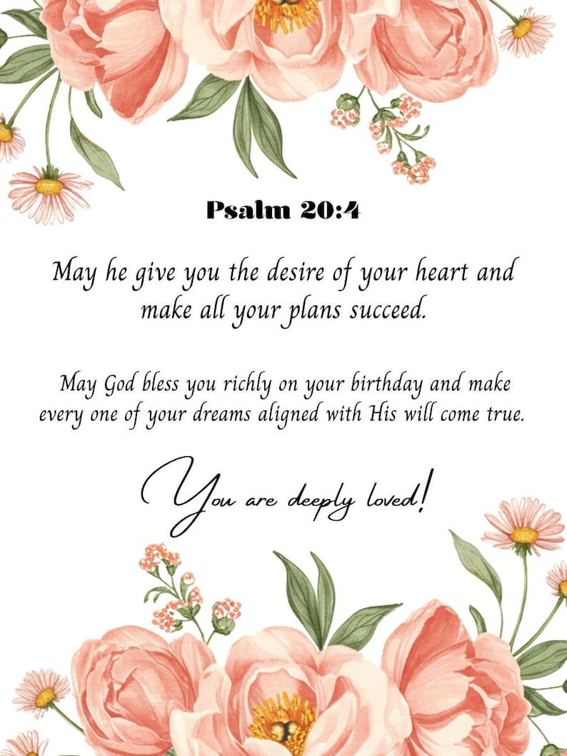 Christian Birthday Card for Women With Bible Verse | Floral Scripture ...