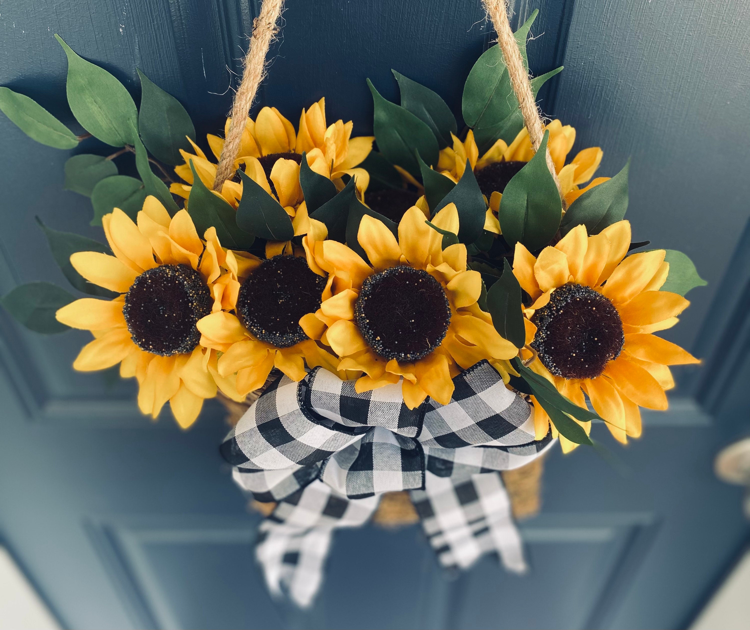 Sunflower basket hanging basket hanging door decor door Etsy