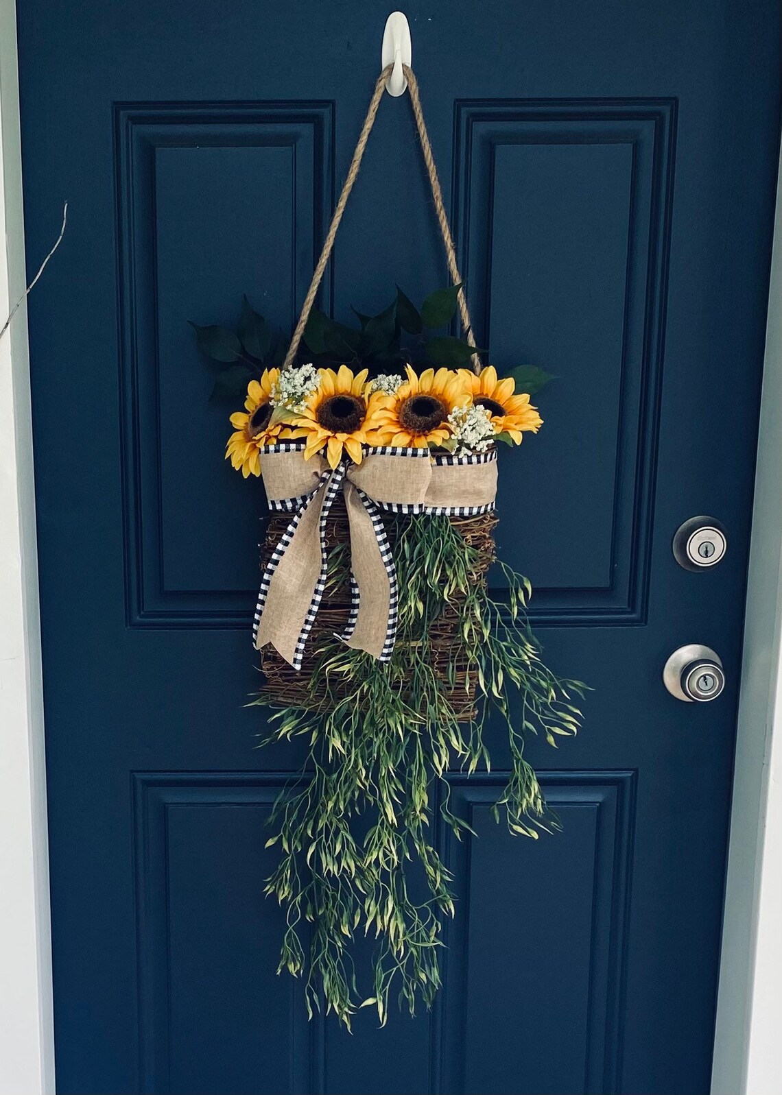 Sunflower basket hanging basket sunflower hanging basket Etsy