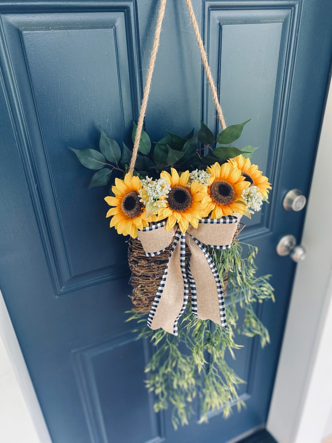 Sunflower basket hanging basket sunflower hanging basket Etsy