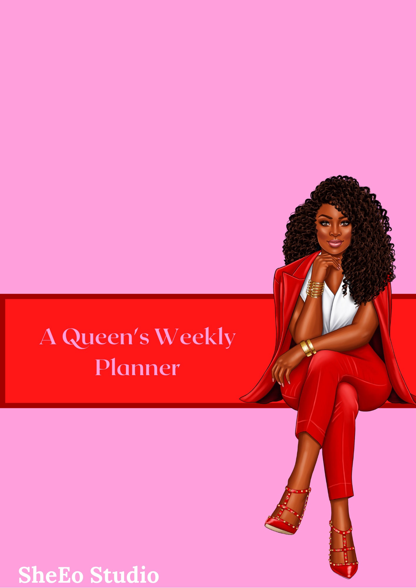 A Queen's Weekly Planner Printable Digital Journal Cover Black Woman