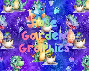 Tie Dye Dinosaurs Seamless Image, Seamless Pattern Paper, Digital Papers, Custom Fabric Printing File Clipart Design dinos boy boys neon